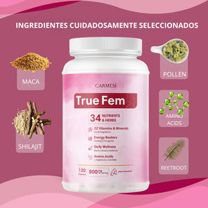 TRUE FEM-suplemento multivitamínico y probiótico para mujeres