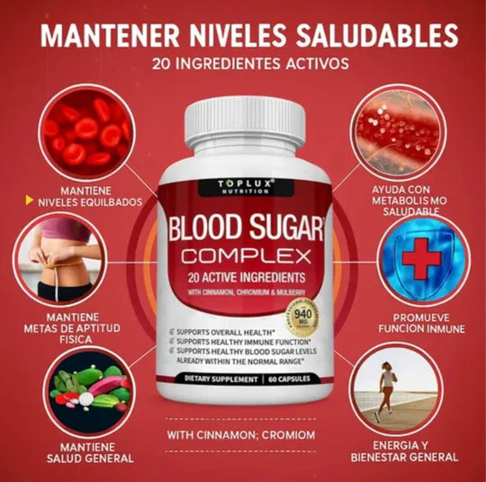 Blood Sugar complex: Mantén tu Glucosa Estable y Apoya la Salud del Páncreas
