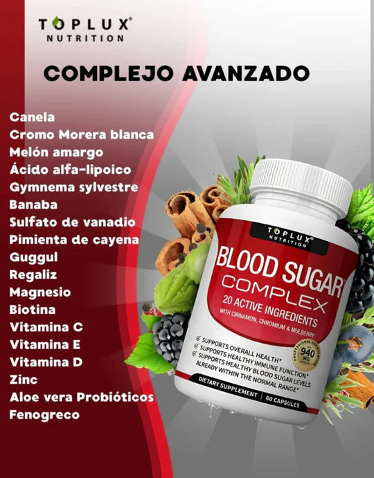 Blood Sugar complex: Mantén tu Glucosa Estable y Apoya la Salud del Páncreas